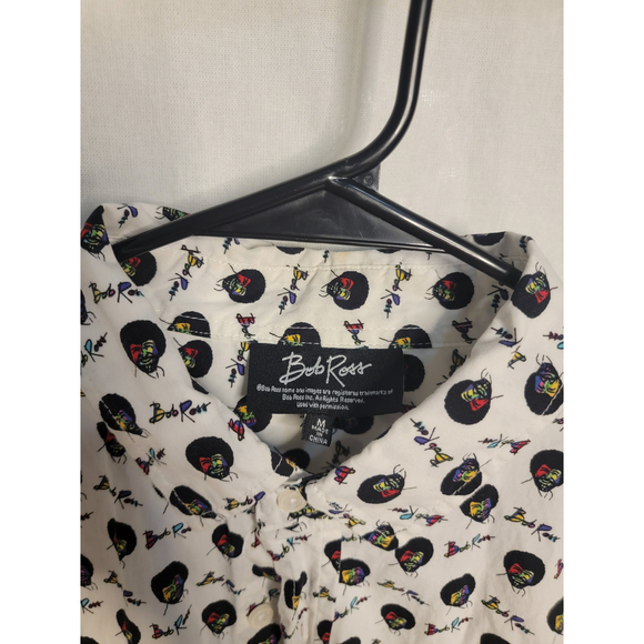 Bob Ross Retro Face Button Up Shirt Medium Mens - Picture 2 of 4